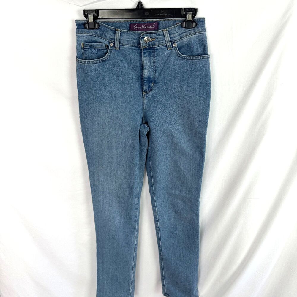 Gloria Vanderbilt Amanda Women's Jeans Size 4 Long Straight Wash Blue Denim